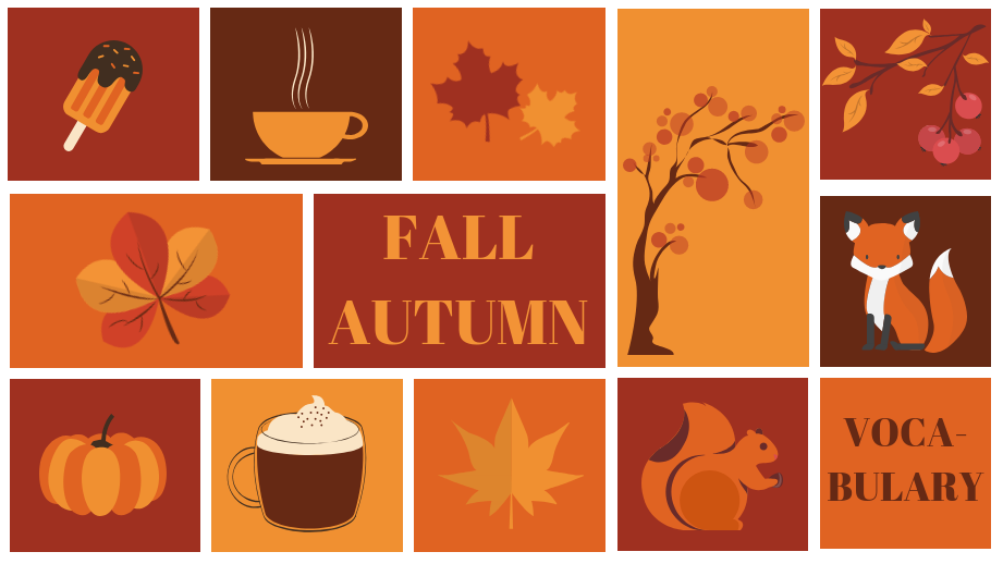 Couverture article sur l'automne - fall autumn vocabulary