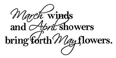"March winds and April showers bring forth May flowers"