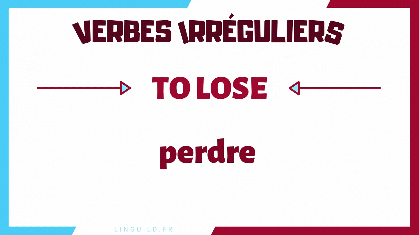 Gif verbe irrégulier anglais to lose - lost - lost = perdre