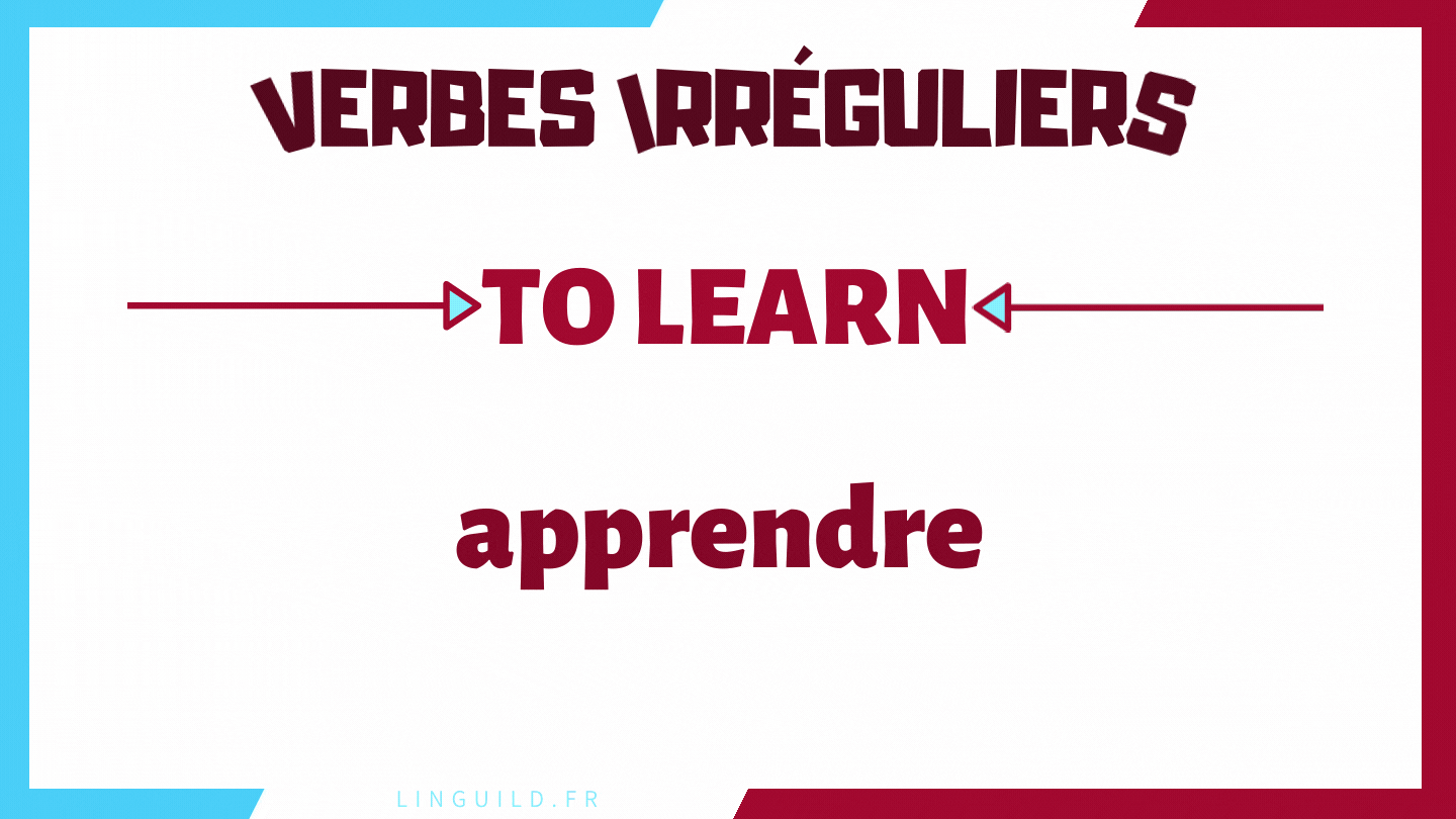 Gif verbe irrégulier anglais to learn - learned/learnt - learned/learnt = apprendre