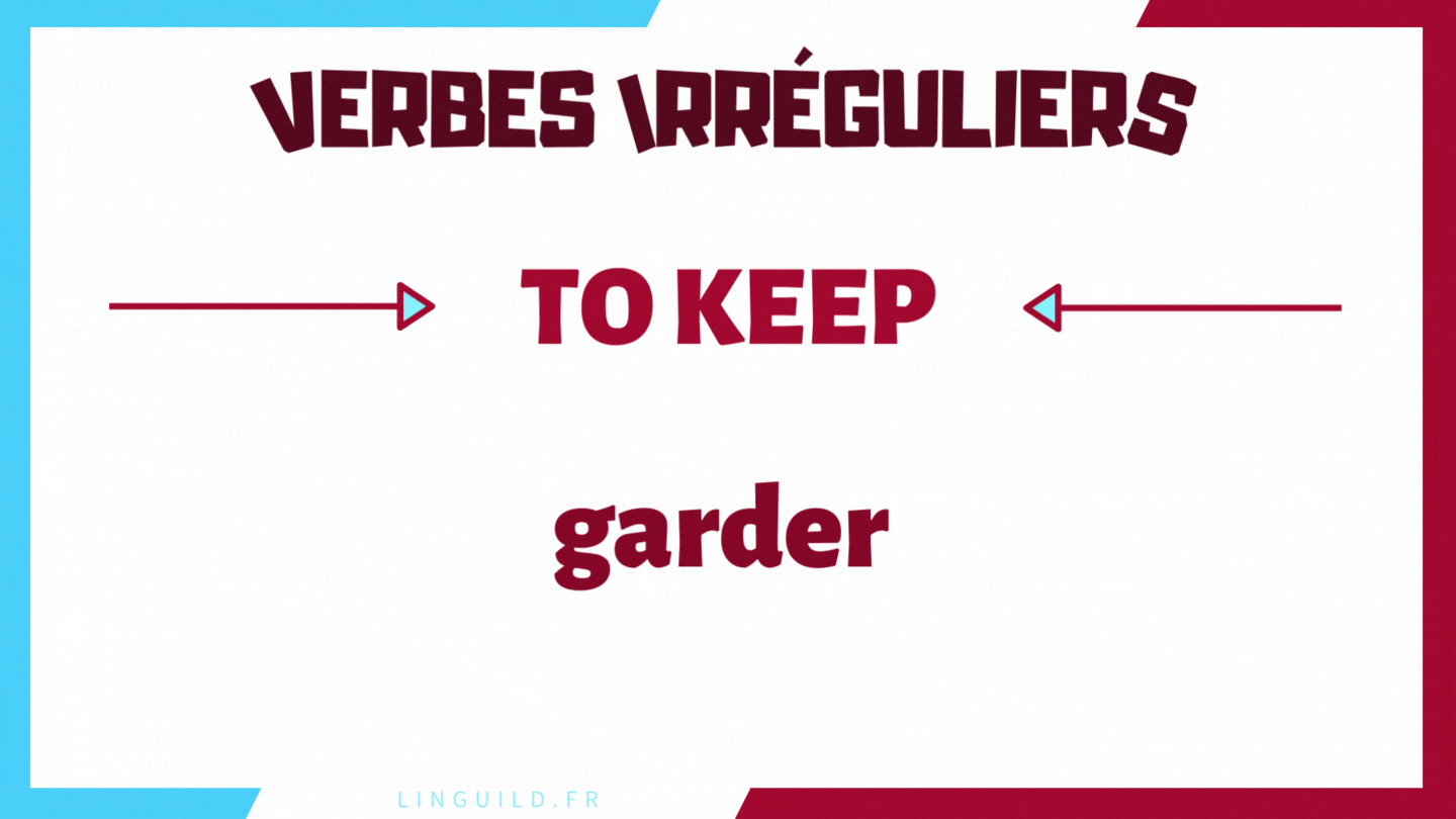 Fiche verbes irréguliers : to keep = garder = keep, kept, kept
